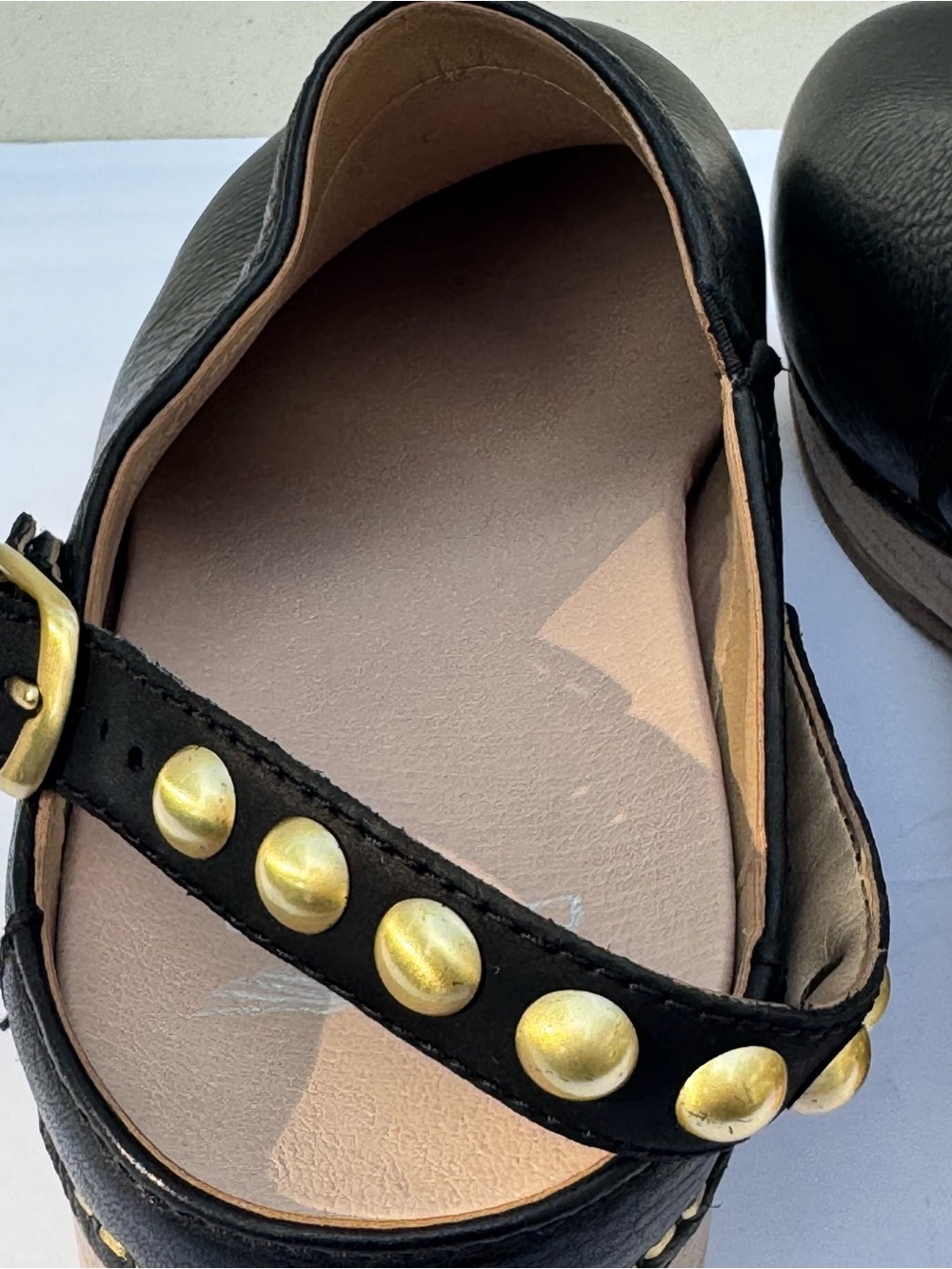 Dansko Black Leather Slingback Clogs Studded Strap EU 40 US 9.5-10 - Picture 9 of 10